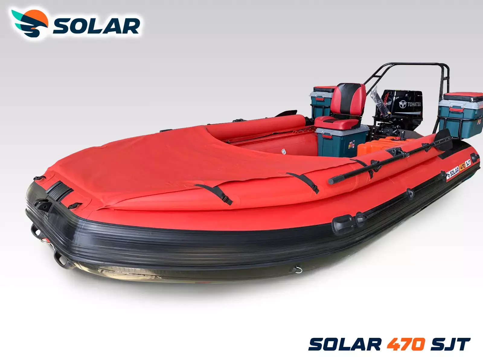 Лодка надувная моторная solar-470 super jet  + мотор tohatsu 50 d 2 s