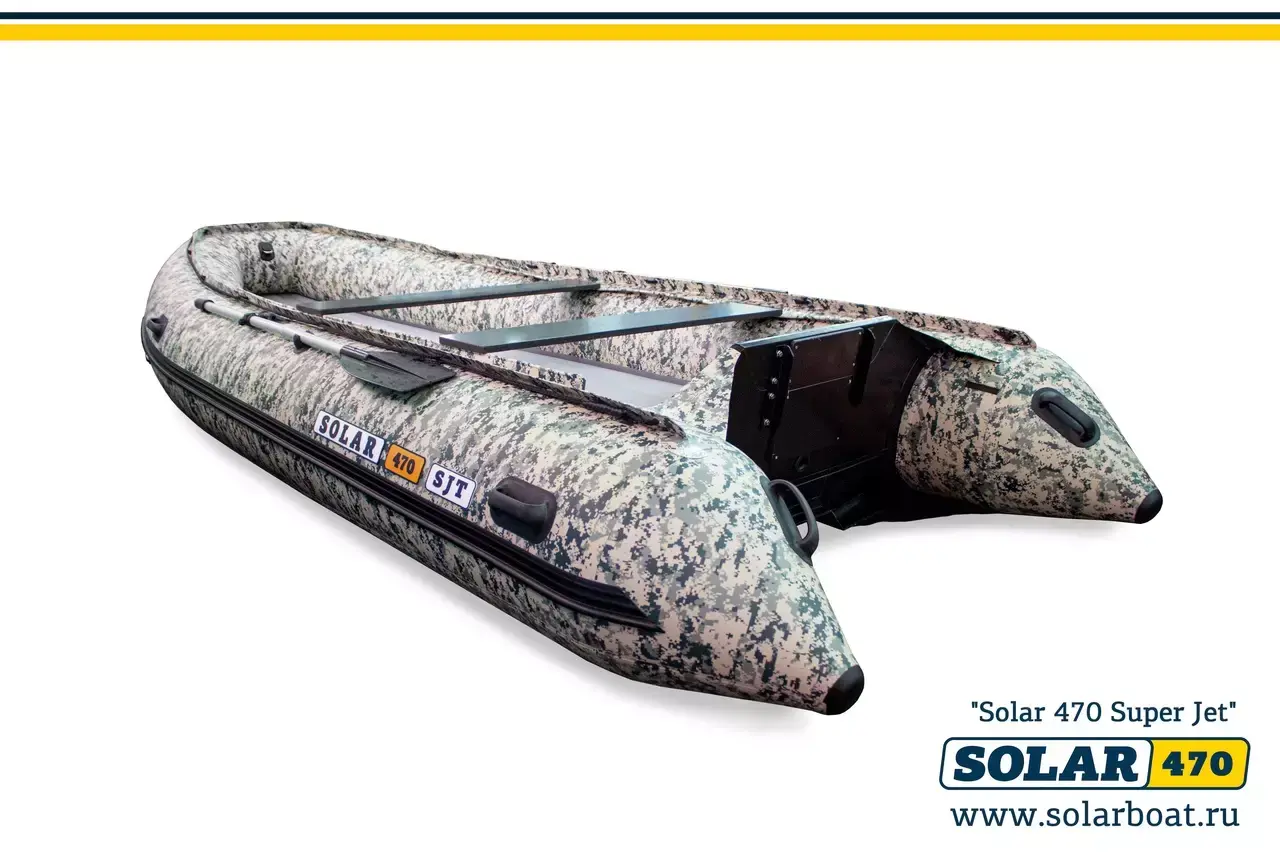 Лодка надувная моторная solar-470 super jet tunnel